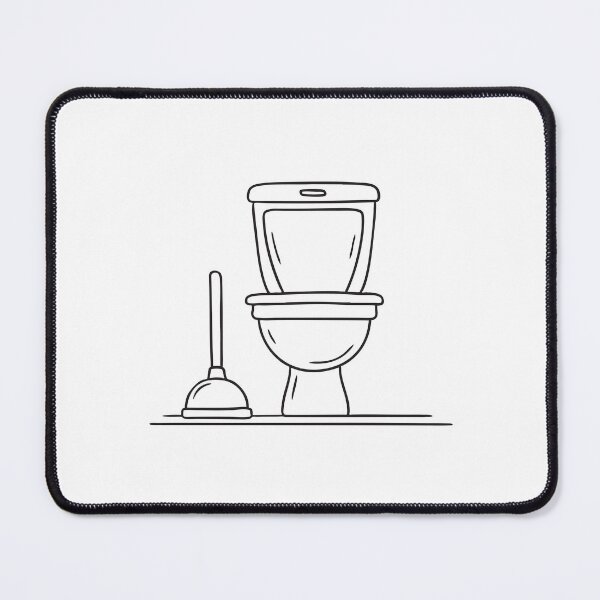 Item preview, A toilet beside a plunger near the bathroom wall designed and sold by rasagamastore.