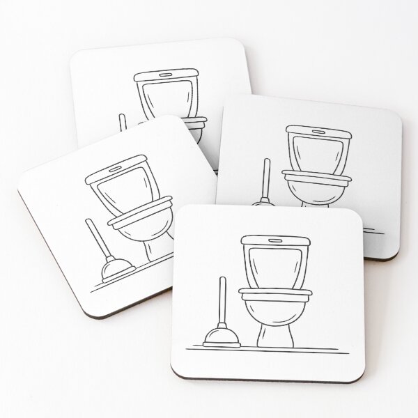 Item preview, A toilet beside a plunger near the bathroom wall designed and sold by rasagamastore.