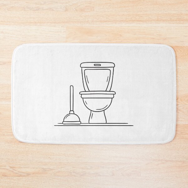Item preview, A toilet beside a plunger near the bathroom wall designed and sold by rasagamastore.