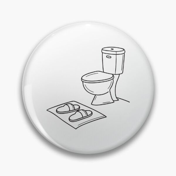 Item preview, A toilet next to slippers above bathmat designed and sold by rasagamastore.