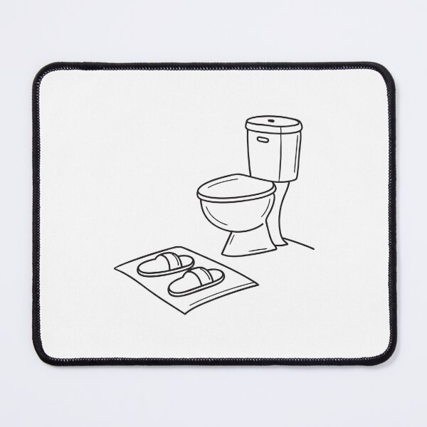 Item preview, A toilet next to slippers above bathmat designed and sold by rasagamastore.