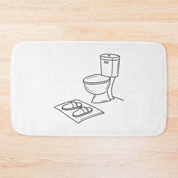 Item preview, A toilet next to slippers above bathmat designed and sold by rasagamastore.