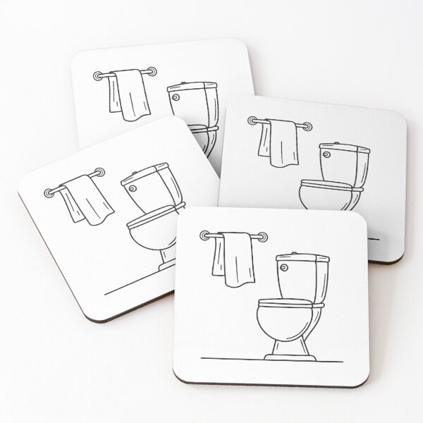 Item preview, A toilet placed near a hanging towel on the rack designed and sold by rasagamastore.