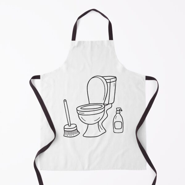 Item preview, A toilet standing beside a cleaning brush designed and sold by rasagamastore.
