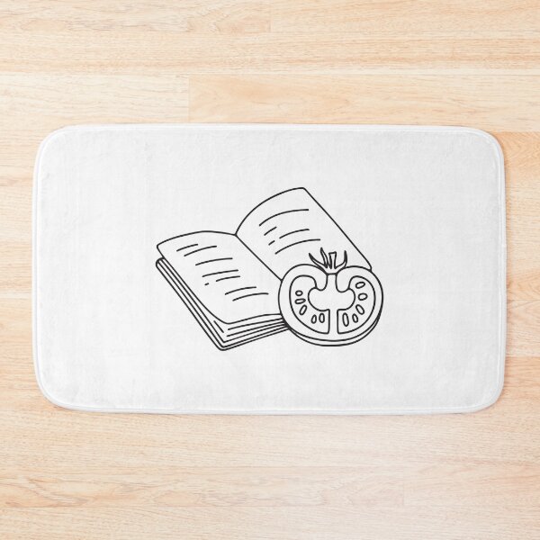 Item preview, A tomato cut in half beside a opened recipe book designed and sold by rasagamastore.
