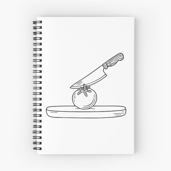 Item preview, A kitchen knife placed on a board beside a tomato designed and sold by rasagamastore.