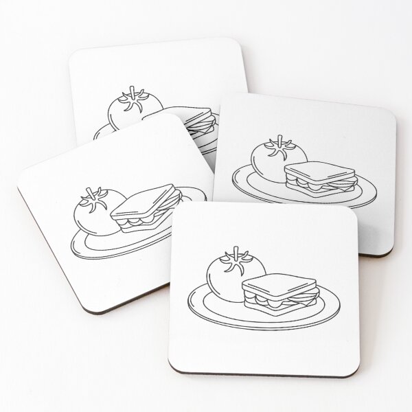 Item preview, A tomato resting beside a sandwich on a plate designed and sold by rasagamastore.