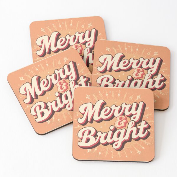 Item preview, Merry & Bright Retro Christmas Typography Design designed and sold by ArtBySylvia.