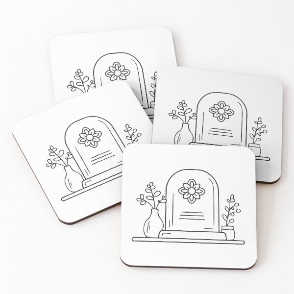Item preview, A tomb placed beside a vase with a carved flower symbol designed and sold by rasagamastore.