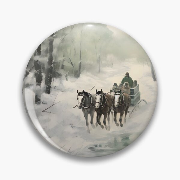 Item preview, Winter Sleigh Ride Painting, Rustic Snowy Winter Forest Art, Country Christmas Vintage Painting, Christmas Sleigh Digital Print, Holiday Art designed and sold by SavageVision.