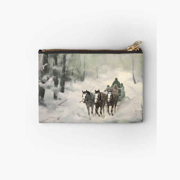Item preview, Winter Sleigh Ride Painting, Rustic Snowy Winter Forest Art, Country Christmas Vintage Painting, Christmas Sleigh Digital Print, Holiday Art designed and sold by SavageVision.