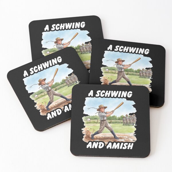Item preview, A Schwing and Amish – Funny Amish Baseball Watercolor Art designed and sold by PunAtWork.