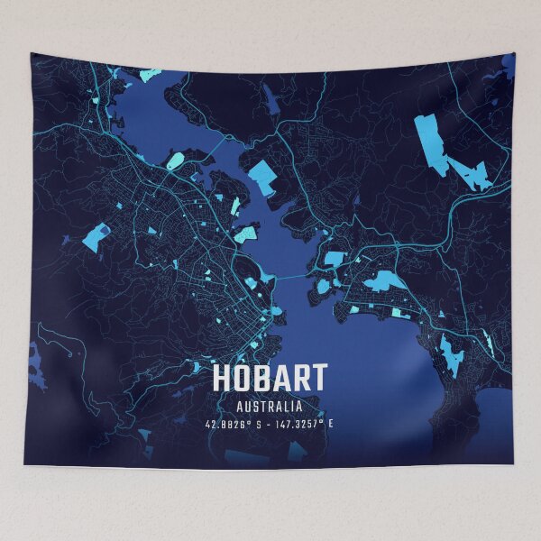 Item preview, Hobart Midnight City Map designed and sold by HomeLivingCo.