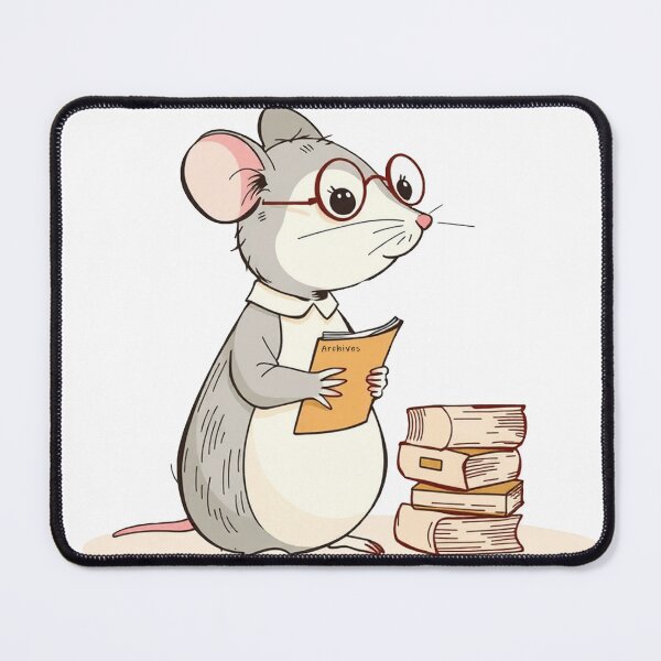 Item preview, Archivist Mouse with Glasses - Cute Bookworm Librarian designed and sold by JanChryzostom.