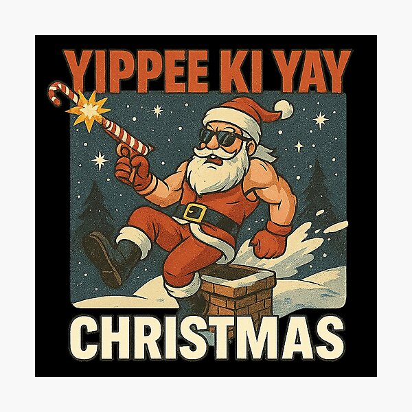 Item preview, Yippee Ki Yay Christmas – Funny Action Movie Parody Shirt, Cool Santa Holiday Tee for Movie Fans designed and sold by AddictiveDesign.