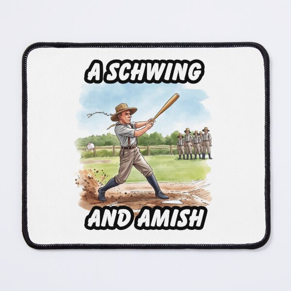 Item preview, A Schwing and Amish – Funny Amish Baseball Watercolor Art designed and sold by PunAtWork.