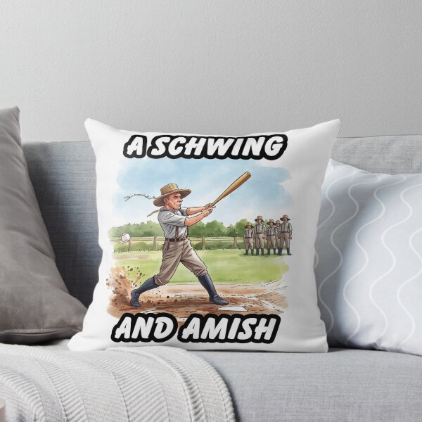 Item preview, A Schwing and Amish – Funny Amish Baseball Watercolor Art designed and sold by PunAtWork.