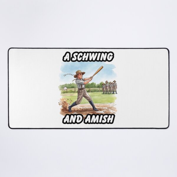 Item preview, A Schwing and Amish – Funny Amish Baseball Watercolor Art designed and sold by PunAtWork.