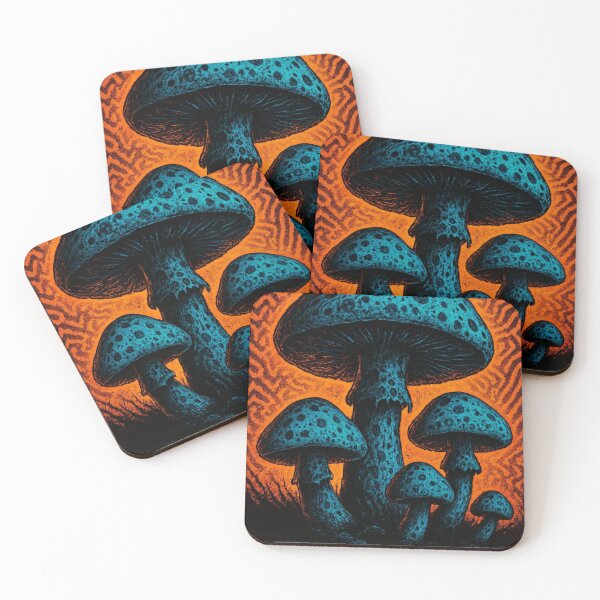 Item preview, Neon Shrooms – The Forest That Sees You Back designed and sold by DarkSpaceVibes.