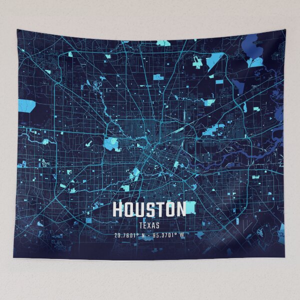 Item preview, Houston Midnight City Map designed and sold by HomeLivingCo.