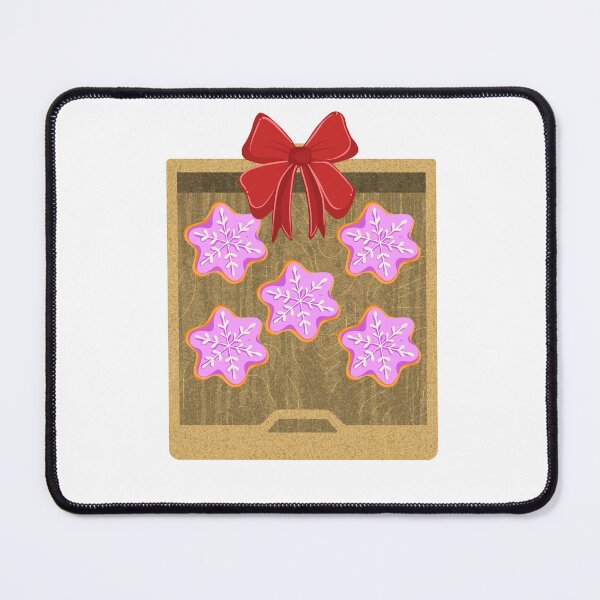 Item preview, Pink Christmas cookies on a tray with a bow designed and sold by serenebookworm.