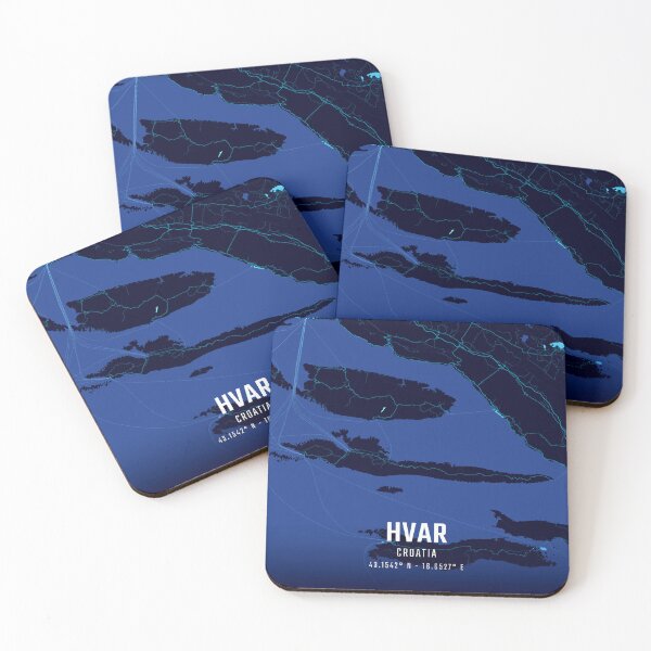Item preview, Hvar Midnight City Map designed and sold by HomeLivingCo.