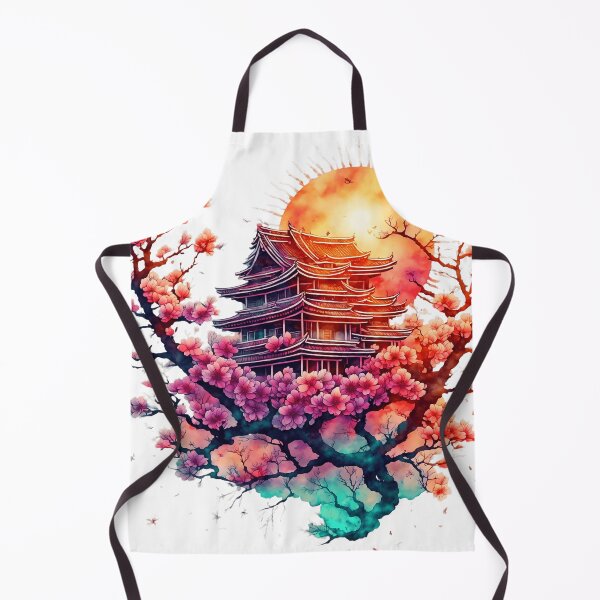 Item preview, Cherry Blossoms and Pagoda at Sunset designed and sold by Lili-Raes' Shoppe.