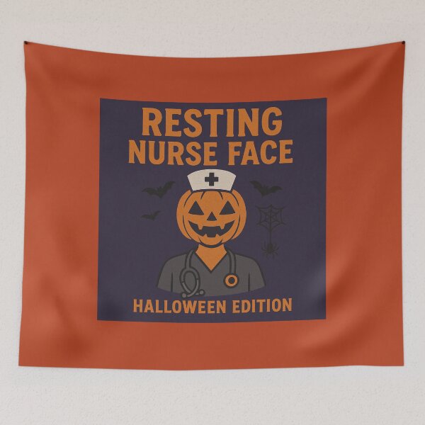 Item preview, Funny Pumpkin Head Nurse – Spooky Resting Nurse Face Design – Halloween Medical Gift designed and sold by EdCraftProjects.