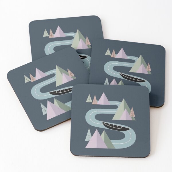 Item preview, Abstract River Journey Through Minimal Mountains designed and sold by NoctaHike.