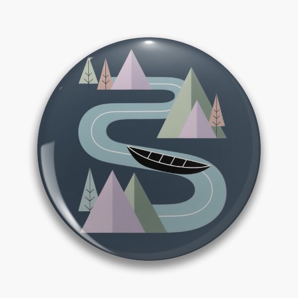Item preview, Abstract River Journey Through Minimal Mountains designed and sold by NoctaHike.