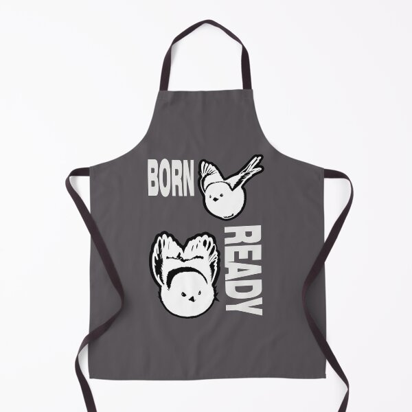 Item preview, I WAS BORN READY - Japanese Long-Tailed Tit Cute Bird Quote designed and sold by SKETCHYANDGRAPHIC.