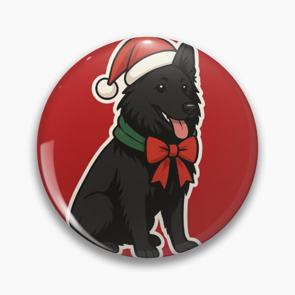 Item preview, Groenendael Christmas Lights – Belgian Shepherd in Santa Hat designed and sold by GoodyPaws.
