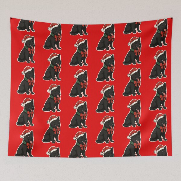 Item preview, Groenendael Christmas Lights – Belgian Shepherd in Santa Hat designed and sold by GoodyPaws.