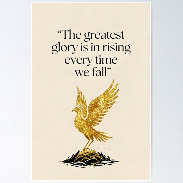 Item preview, Recovery Phoenix Quote Poster - Inspirational Wall Art Print designed and sold by Cosmopolis.