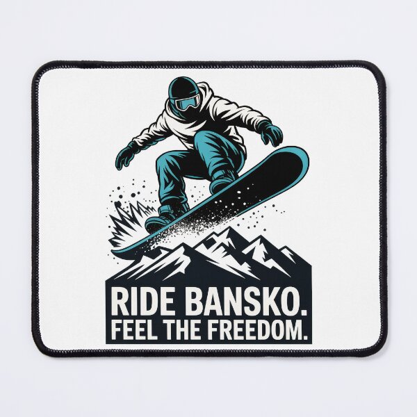 Item preview, Ride Bansko. Feel the Freedom – Snowboarder Design | Bulgaria Mountain Snowboarding Apparel designed and sold by pod24.