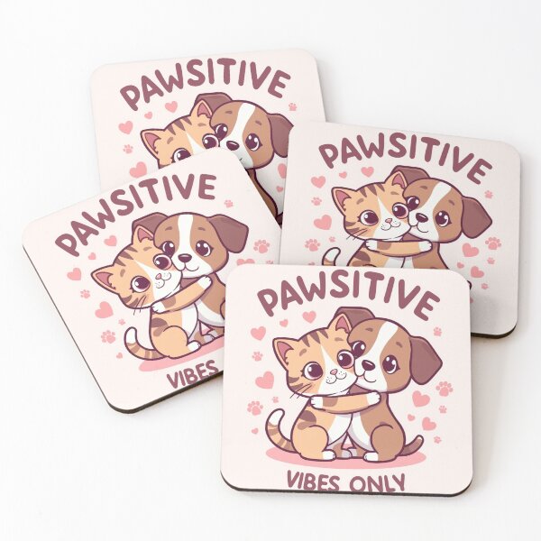 Item preview, Pawsitive Vibes Only — Cute Cat & Dog Tee designed and sold by RunwayEleven.