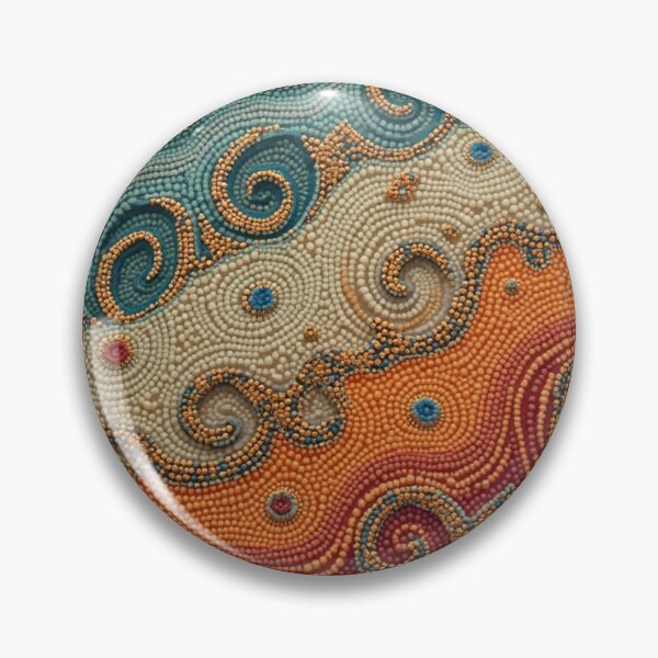 Item preview, Aboriginal Inspired Dot Art - Wavy Ocean Shore designed and sold by GrinGalore.