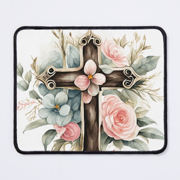 Item preview, Ornate Wooden Cross with Pastel Blooms designed and sold by Lili-Raes' Shoppe.