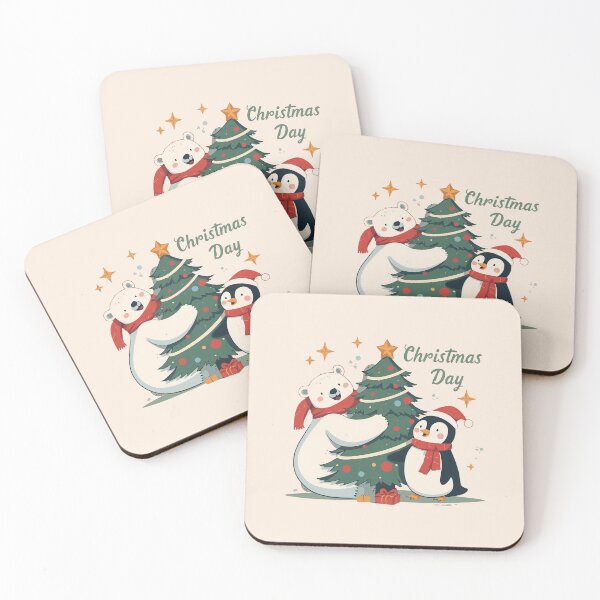 Item preview, Polar Bear & Penguin – Minimal Christmas Day Joy designed and sold by BukJus.