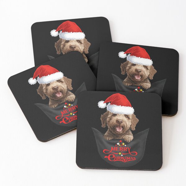 Item preview, Lagotto Romagnolo in Pocket – Cute Christmas Dog with Santa Hat | Festive Holiday Pet Design designed and sold by LovelyHappyGift.