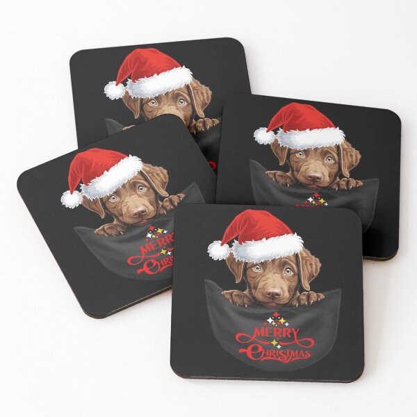 Item preview, Chesapeake Bay Retriever in Pocket – Cute Christmas Dog with Santa Hat | Festive Holiday Pet Design designed and sold by LovelyHappyGift.
