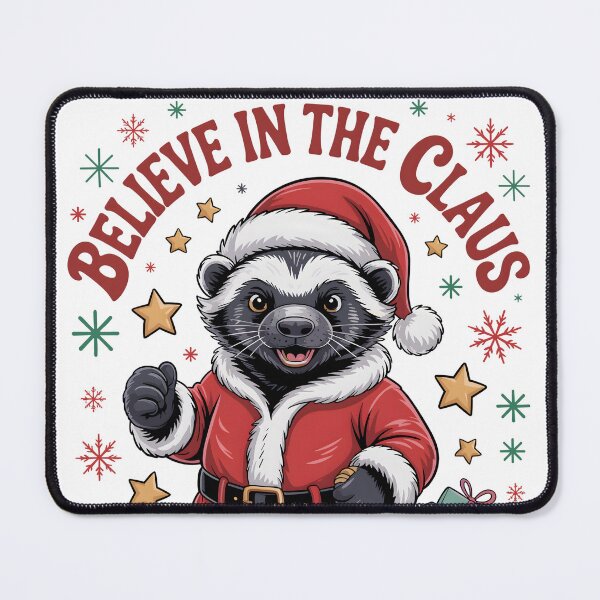 Item preview, Badger Christmas – Believe in the Claus designed and sold by JessArty ⭐⭐⭐⭐⭐.