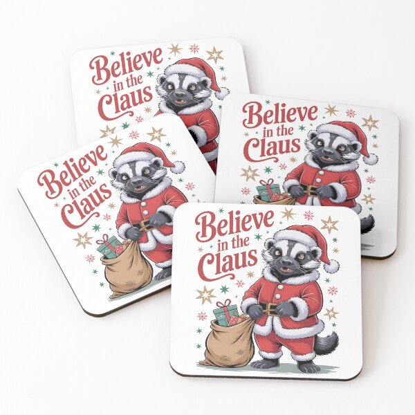 Item preview, Badger Christmas – Believe in the Claus designed and sold by JessArty ⭐⭐⭐⭐⭐.