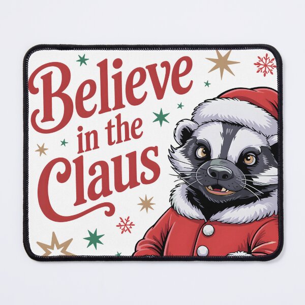 Item preview, Badger Christmas – Believe in the Claus designed and sold by JessArty ⭐⭐⭐⭐⭐.