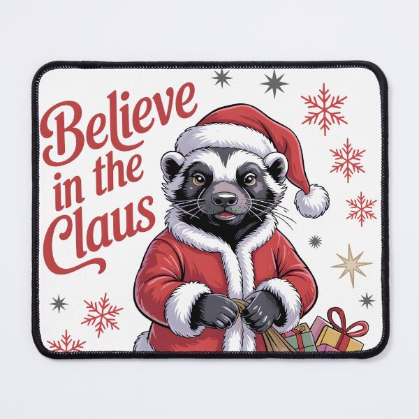 Item preview, Badger Christmas – Believe in the Claus designed and sold by JessArty ⭐⭐⭐⭐⭐.