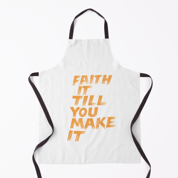 Item preview, Faith it until you make it orange color hand drawn unfinished with human touch for positive thinker designed and sold by Wiggly Lines.