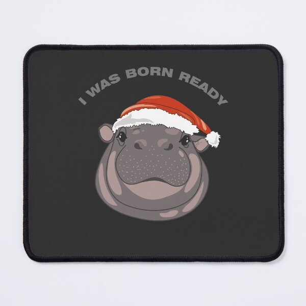 Item preview, I WAS BORN READY - Christmas Santa Hat Baby Hippo designed and sold by SKETCHYANDGRAPHIC.