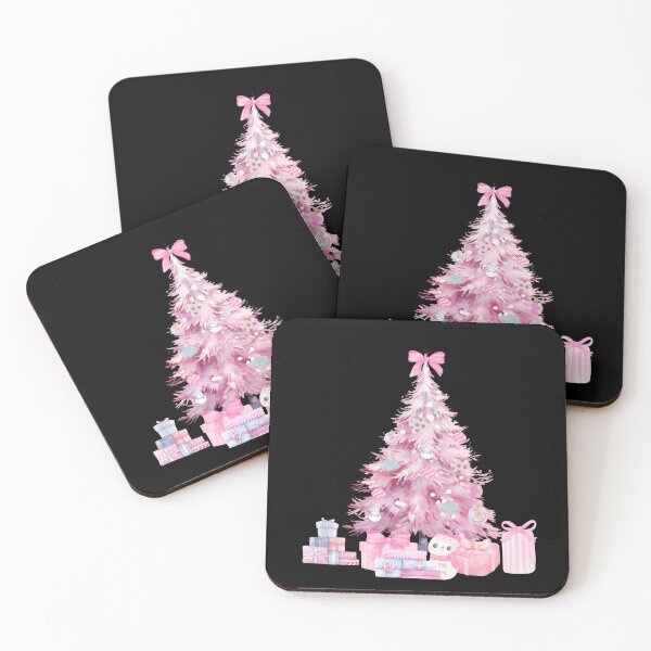 Item preview, Pink Christmas Tree Cute Design in Pastel Colors Holly Jolly designed and sold by LovelyHappyGift.