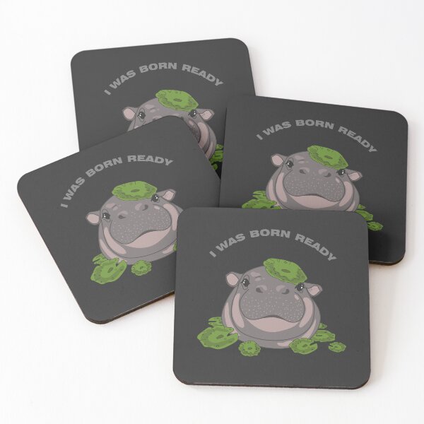 Item preview, Happy Water Lily Baby Hippo - Serene Kawaii Animal Art designed and sold by SKETCHYANDGRAPHIC.