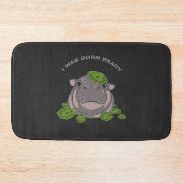 Item preview, Happy Water Lily Baby Hippo - Serene Kawaii Animal Art designed and sold by SKETCHYANDGRAPHIC.